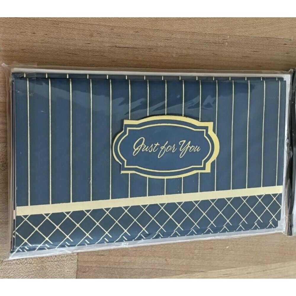 "Just For You" Gift Card Money Holders 8 Cards And Envelopes Teal Blue Gold - Picture 4 of 4